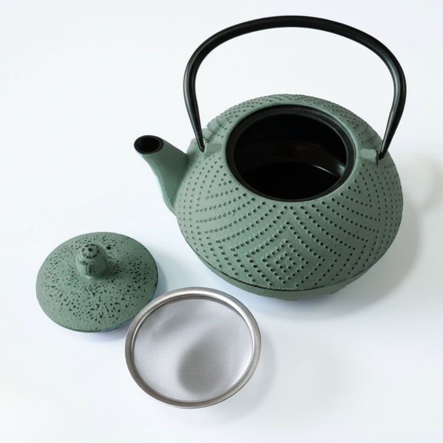Ceainic din fontă cu infuzor KAMIN, 900 ml, verde deschis