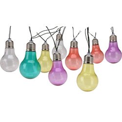 Ghirlanda gradina PARTY, solara, 10 lumini in forma de bec