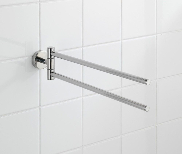 Towel holder, 2 arms, Bosio shine, s/s shiny