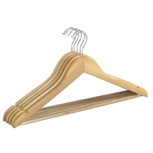 Umerase din lemn natural durabil, pentru haine, 5 bucăți, ECO