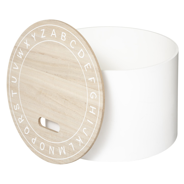 Set masute pentru copii, 2 buc, alb, Ø 35 cm