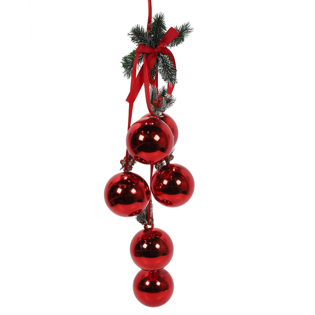 Decoratiune de Craciun pentru usa, globuri cu panglica