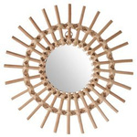 Oglindă în cadru de răchită, în formă de soare, Ø 30 cm