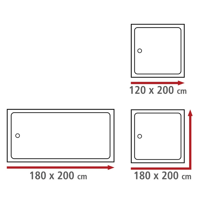 Perdă de duș antimucegai GINGKO, poliester, Wenko