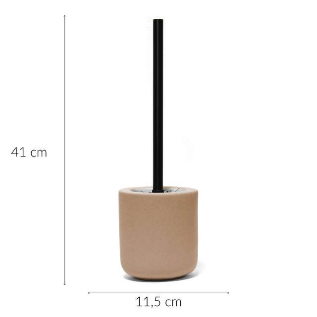 Perie de toaletă cu mâner negru și recipient ceramic, MAMBO