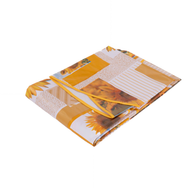 Fata de masa rotunda cu model floarea-soarelui SUNFLOWER, Ø 160 cm, plastic