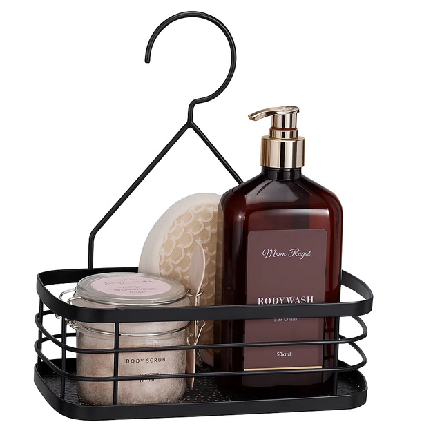 Coș pentru cosmetice sub duș COZY CORE, 22,5 x 12 x 26 cm, negru