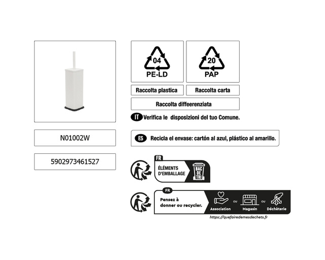 Perie de toaletă din metal NATRIO