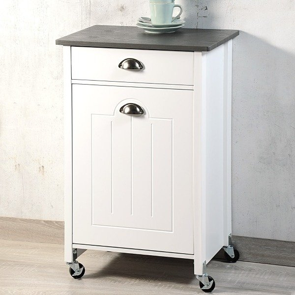 Cărucior de bucătărie echipat cu coș de separare a deșeurilor, un ajutor de bucătărie practic și stilat