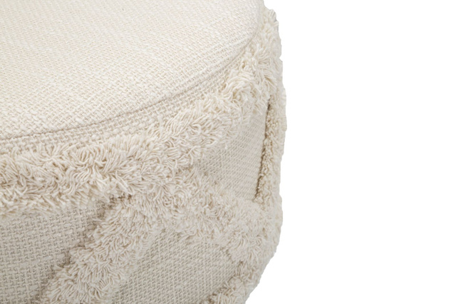 Taburet in stil boho, picioare din lemn, 32 cm