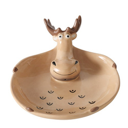 Vas ceramic cu cap de elan MOOSY, Ø17 cm