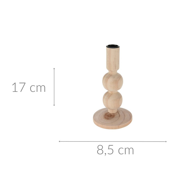Sfeșnic din lemn natural, înălțime 23 cm