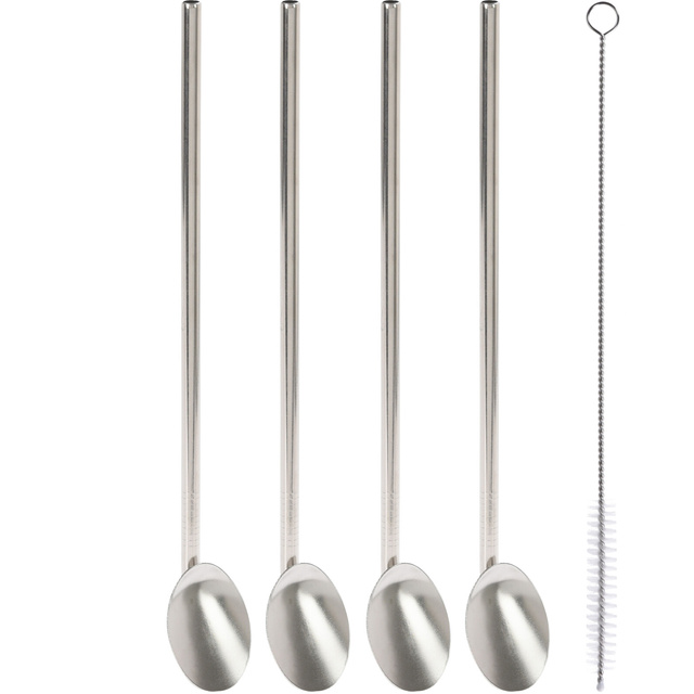 Paie metalice in forma de lingura, 4 bucati + ustensila de curatat