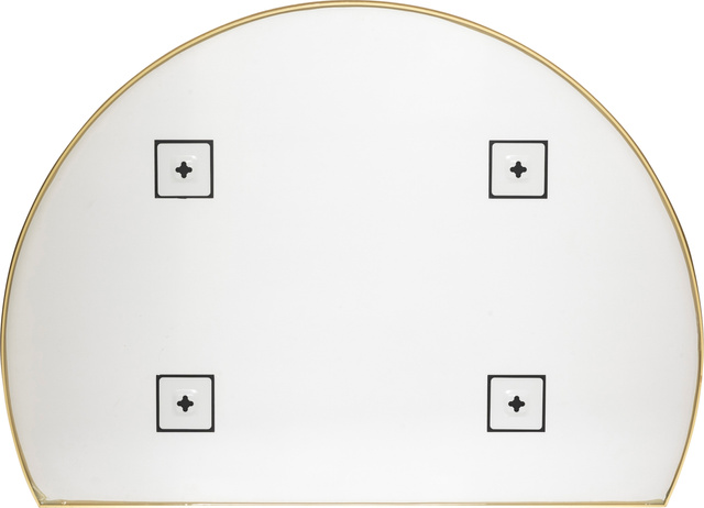 Oglindă semicirculară pentru hol ALICE, cadru metalic, 90 x 65 cm, aurie