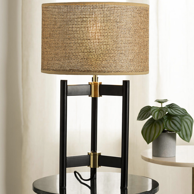 Lampa cu abajur bej Levon, inaltime 51 cm