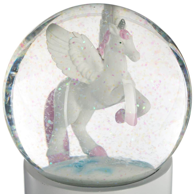 Glob de zapada cu sclipici, unicorn, Ø 10 cm