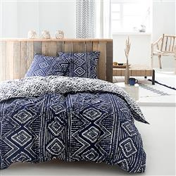 Lenjerie de pat din bumbac Geometry, reversibila, 220 x 240 cm