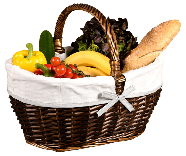 Cos de picnic cu captuseala din material textil, 45 x 34 cm