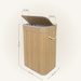 Coș de rufe din bambus cu capac, 80 l