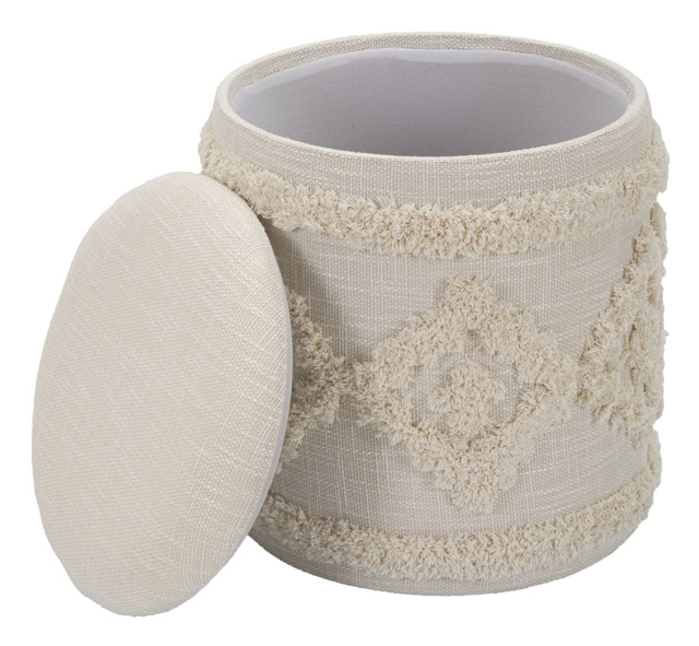 Taburet cu spatiu depozitare, rotund, 35 cm