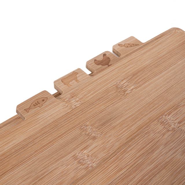 Tocatoare din bambus, 4 bucati cu suport din metal