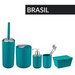 Recipient pentru perie BRASIL + perie WC, WENKO, turcoaz