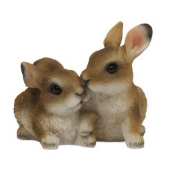 Figurină de grădină cu iepurași, 16 x 15 x 14 cm