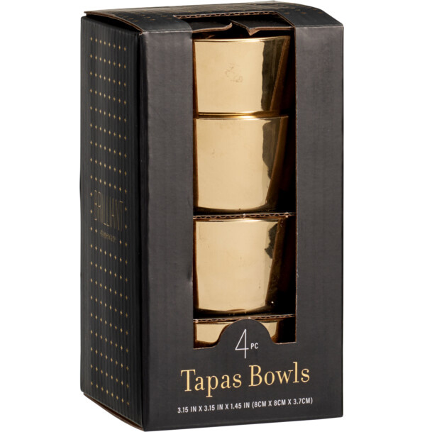 Boluri aurii pentru gustări MIRAVO, 4 bucăți x Ø 8,5 cm