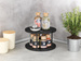 Organizer pentru bucătărie pe blat LAZY SUSAN, cu două niveluri, metalic, 26,5 x 15,5 x 26,5 cm, WENKO, negru