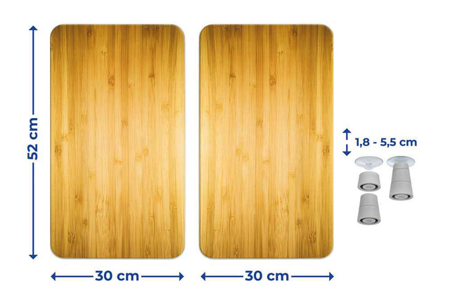 Plăci de protecție din sticlă WOODEN LOOK pentru aragaz - 2 bucăți, WENKO