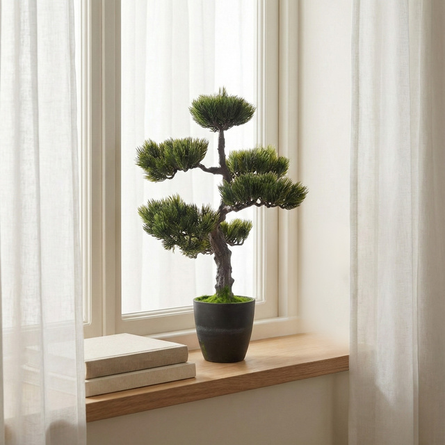 Copacul Bonsai artificial în ghiveci, 32 x 32 x 50 cm, model 4