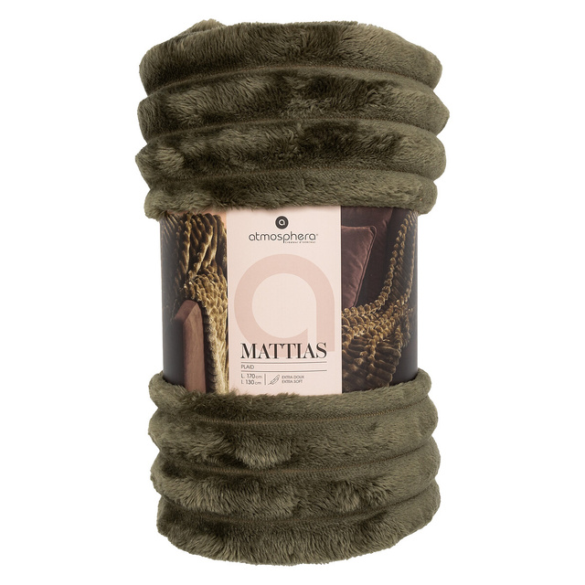 Pătură flanelată din cord 130 x 170 cm -verde