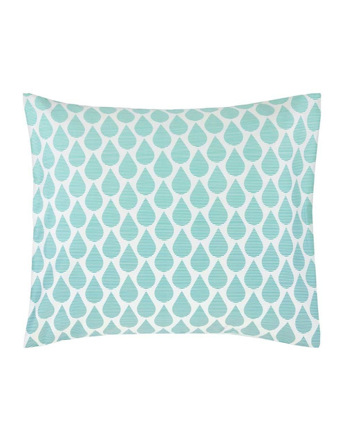 Lenjerie decorativă din satin de bumbac cu modele în culoarea turcoaz, Esprit, 200 x 220 cm