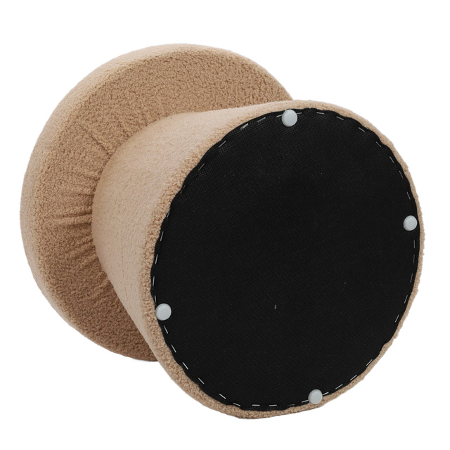 Puf rotund tapițat TEDDY ciupercă boucle, Ø 43 x 38 cm