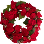 Coroană de Crăciun pentru ușă, poinsettia, 45 cm