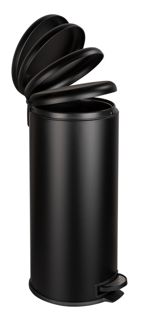 Coș de gunoi LEMAN cu funcție Easy-Close, Negru mat, 30 L, WENKO