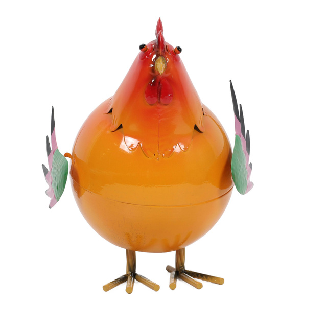 Figurină colorată de cocoș din metal, 21 x 25 x 28 cm
