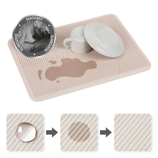 Covoraș de uscare diatomit DAMON, 40 x 30 cm