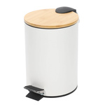 Coș de baie ZETRU, 3 l, cu capac din bambus