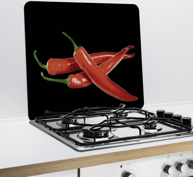 Placă de protecție din sticlă pentru aragaz, WENKO, ardei iute