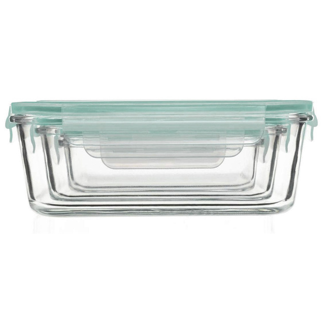 Set de recipiente din sticlă pentru alimente 530 ml, 800 ml, 1800 ml, transparent