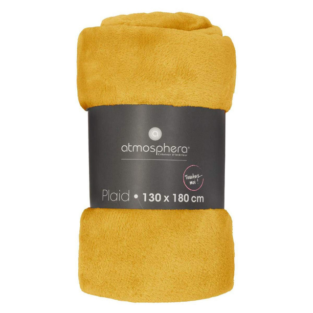 Pătură de pluș FLANEL UNI, 130 x 180 cm, galben