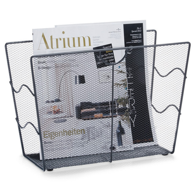 Suport metalic pentru ziare, coș pentru ziare, ZELLER, antracit