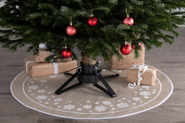 Suport metalic pentru brad cu recipient pentru apă de 0,9 l, negru