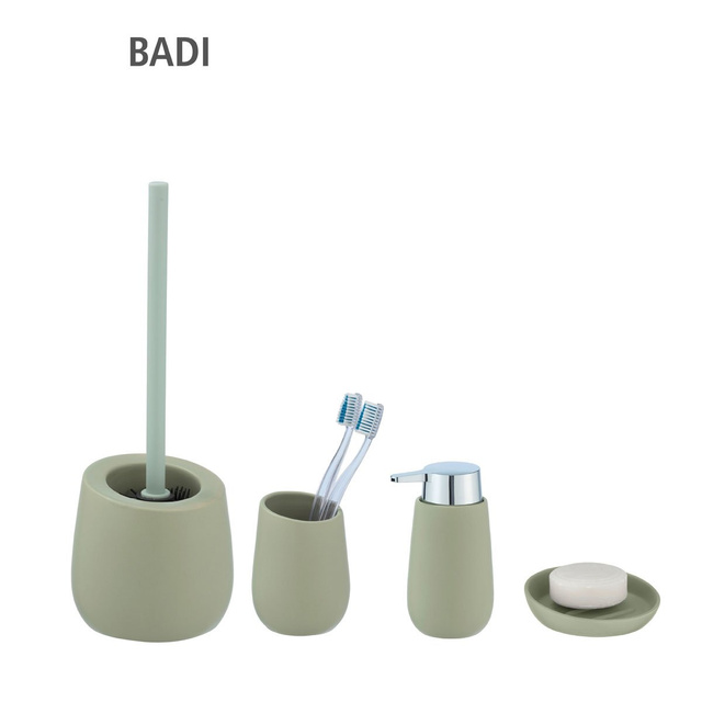 Pahar ceramic pentru periuțe de dinți BADI, gri, Wenko