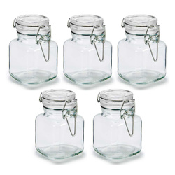 Set 5 borcane din sticla pentru condimente, 90 ml