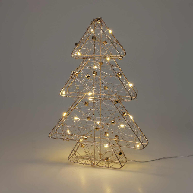 Brad de Crăciun din sârmă, figură cu LED de 30 cm