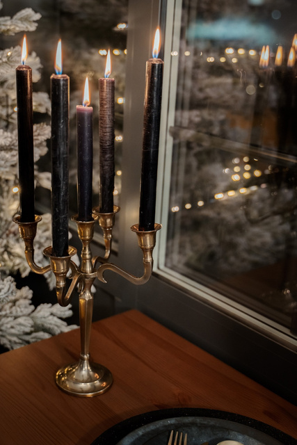 Sfeșnic metalic 22 cm, auriu