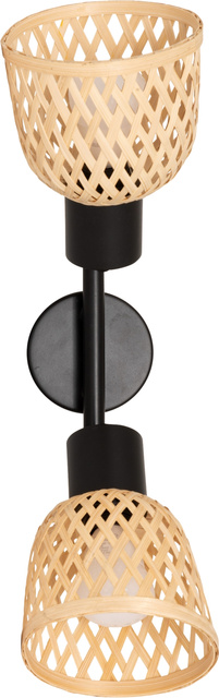Lămpi de tavan LIO 2 abajururi din bambus împletit, 2 x Ø 17 cm