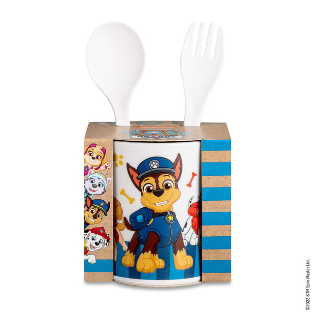 Set cană + tacâmuri, EASY EATER  Patrula cățelușilor, 3 elemente, KOZIOL